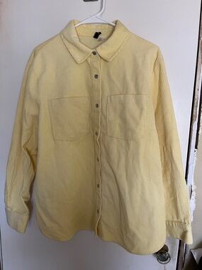 H&M Pale Yellow Corduroy Shirt Jacket